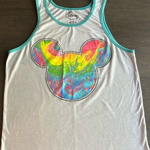 MENS Rainbow 🌈 Disney Mickey Mouse 🐭 Shirt Tank Top Size Small